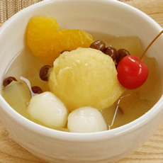 夏みかん白玉あんみつ