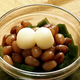 抹茶とら豆